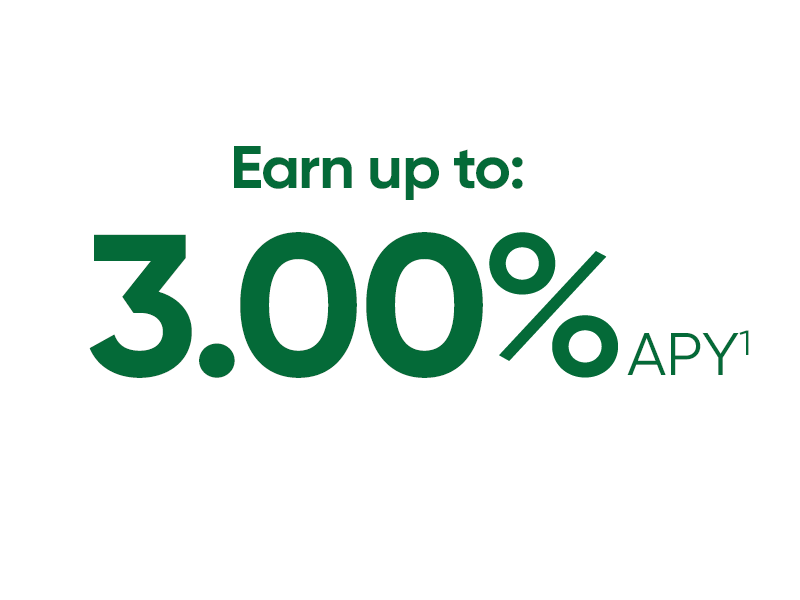Earn up to 3.00%