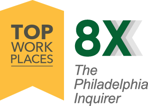 8x Top Work Places, by the Philadelphia Inquirer. Award logo.