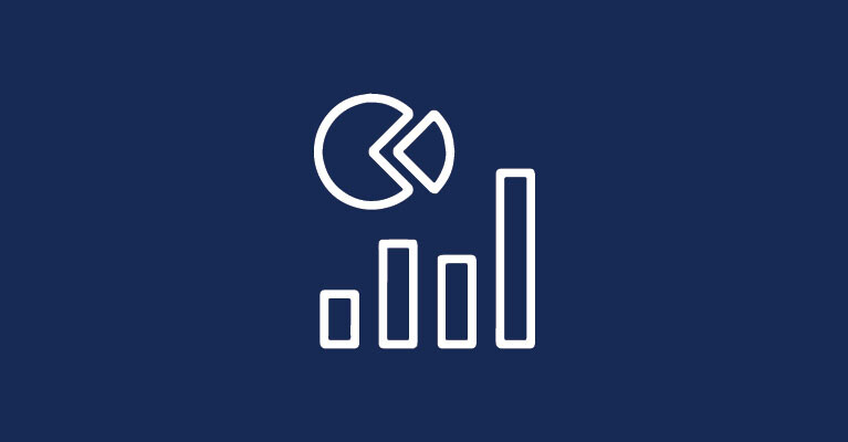 Placeholder image for calculators, of chart icons on a blue background.
