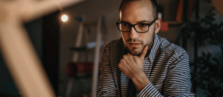 A man looking thoughtful.