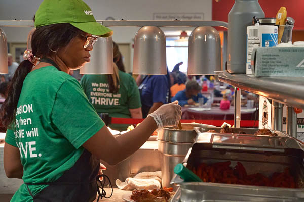 WSFS Associate volunteering at Cathedral Kitchen.