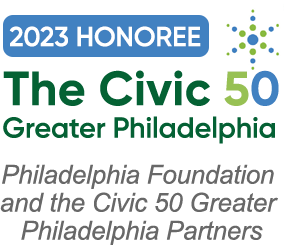 2023 Honoree of the Civic 50 Greater Philadelphia award logo.