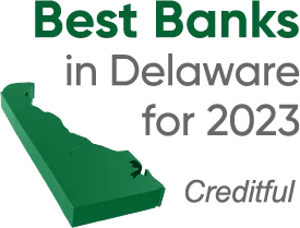 Best Banks in Delaware for 2023, by Creditful. Award logo.