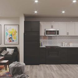 Interior of a unit at The Goodlands Trust Modular Housing Project.