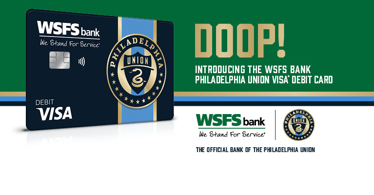 Doop! Introducing the WSFS Bank Philadelphia Union Visa Debit Card.