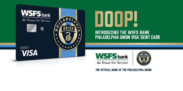 Doop! Introducing the WSFS Bank Philadelphia Union Visa Debit Card.