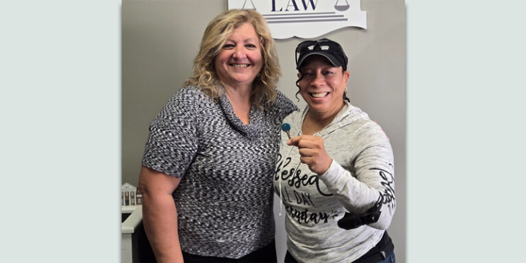 Mary Ann Cronin and new homeowner, Senora.