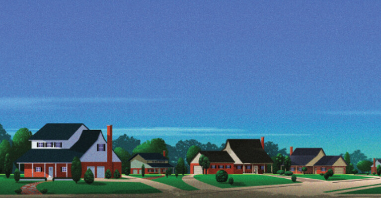 An illustration of houses.