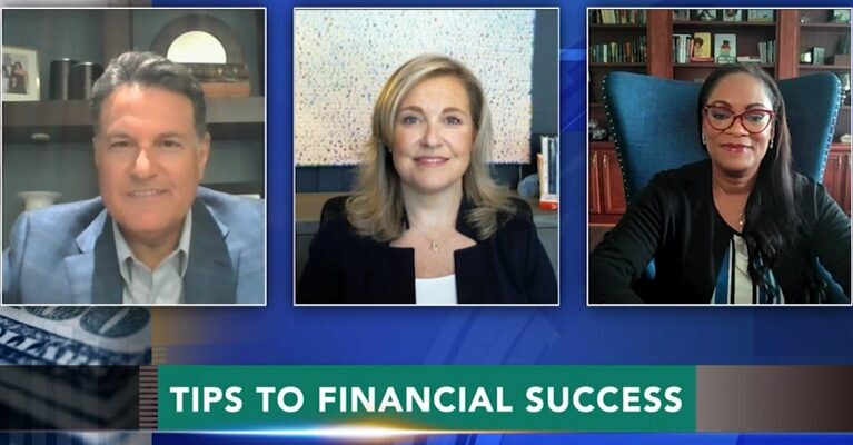 WSFS Associates on a television show, speaking about finance tips.