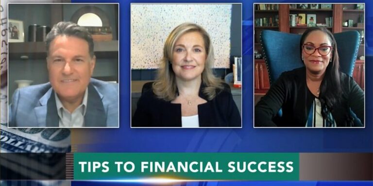 WSFS Associates on a television show, speaking about finance tips.