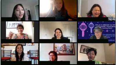 A Zoom meeting of the Asian American Women's Coalition.