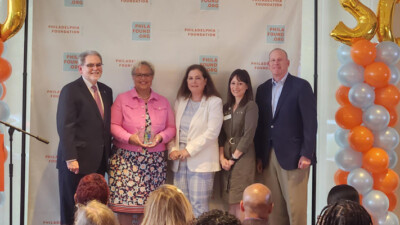 WSFS Associates accepting an award from the Philadelphia Foundation.
