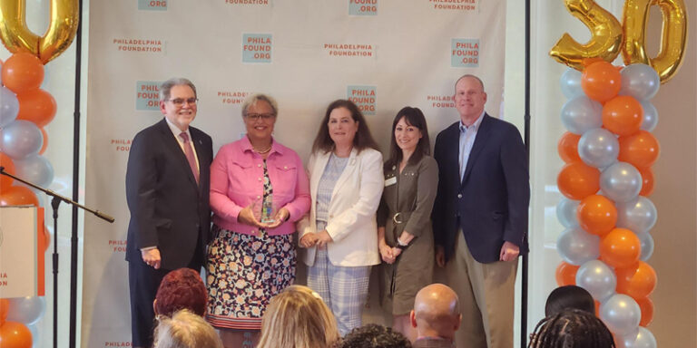 WSFS Associates accepting an award from the Philadelphia Foundation.
