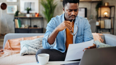 A man reviewing documents.