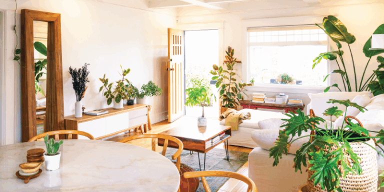 The interior of a house.