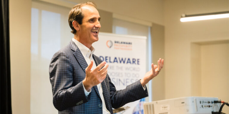 A man giving a speech.