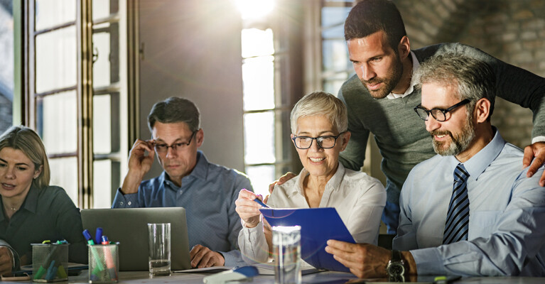 A family discussing succession planning for their business.