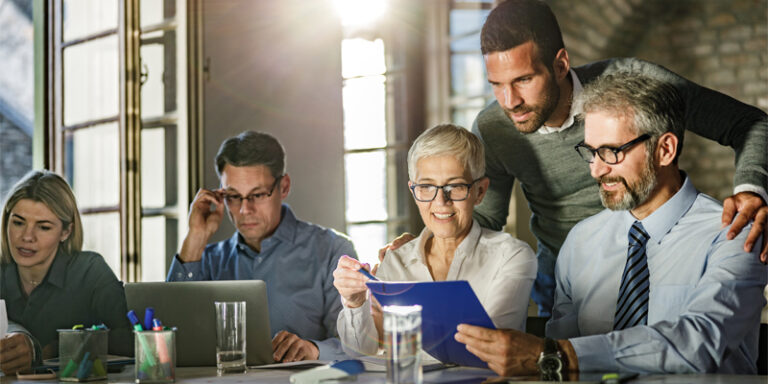 A family discussing succession planning for their business.