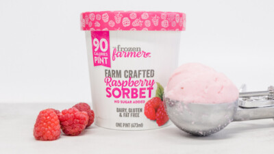 The Frozen Farmer raspberry sorbet.