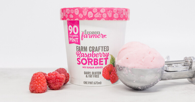 The Frozen Farmer raspberry sorbet.