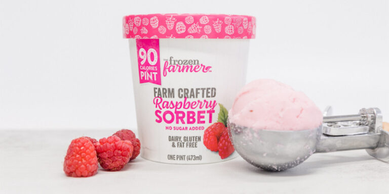 The Frozen Farmer raspberry sorbet.