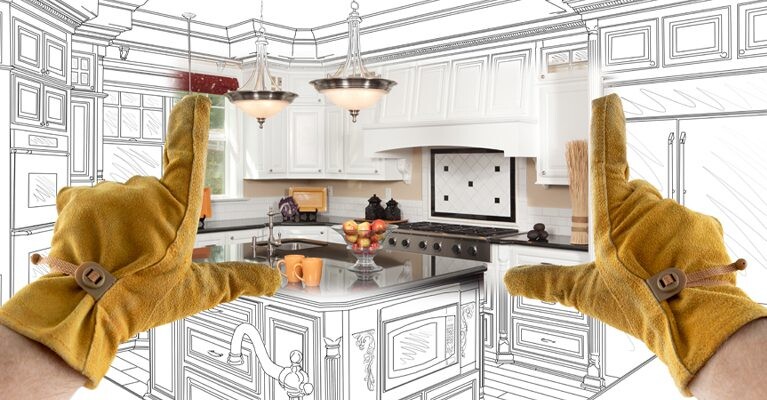 Home planner envisioning a kitchen renovation.