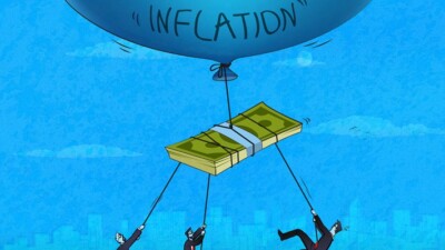 An illustration depicting currency inflation.