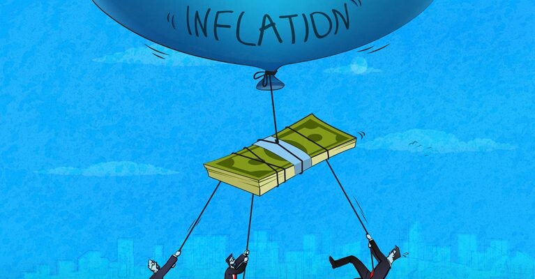 An illustration depicting currency inflation.