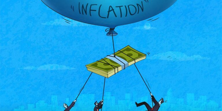 An illustration depicting currency inflation.
