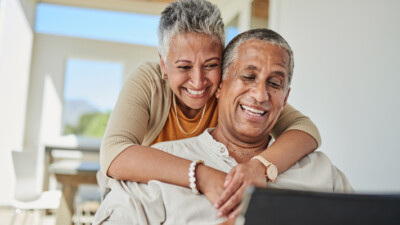 A couple reviewing their finances.