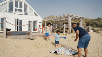 A family at their new beach house.