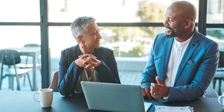 A financial advisor discussing retirement planning with a client.
