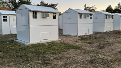 Tiny homes built by Springboard Collaborative.