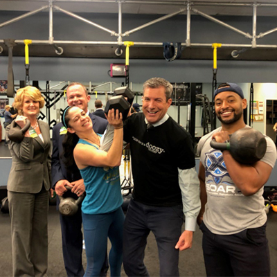 Max Fitness employees with WSFS Associates and FOX29’s Bob Kelly.