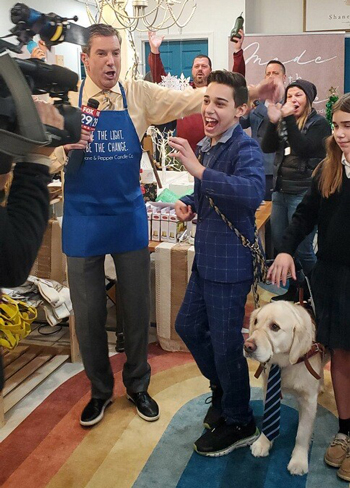 Shane and Pepper from the Shane & Pepper Candle Company with FOX29’s Bob Kelly.