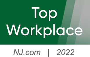 Top workplace by NJ.com. Award logo.