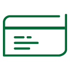 Icon showing a credit card.