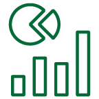 Icon of a pie chart and a bar graph.