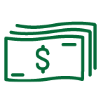 Icon of dollar bills.