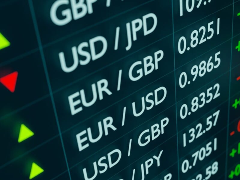 Image of different types of foreign currency.