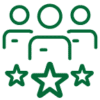 Icon of WSFS team members with stars beneath them.