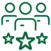 Icon of WSFS team members with stars beneath them.
