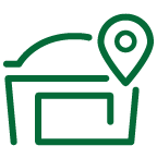 Icon of a bank branch location.