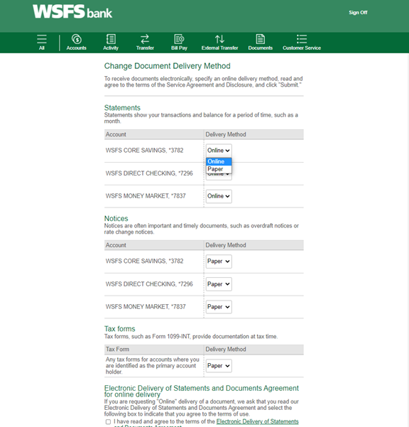 Step 4 for enrolling in paperless statements