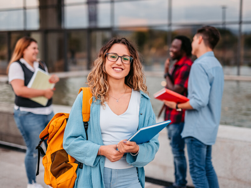 A group of college students.