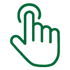 Icon of a pointing finger, representing a touch gesture.