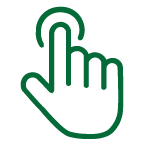 Icon of a pointing finger, representing a touch gesture.