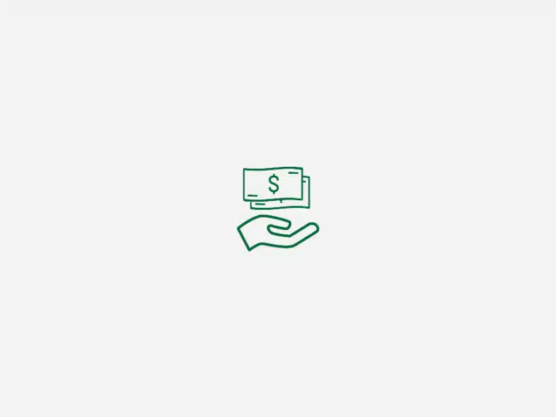 Hand with cash mosaic card.