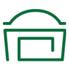 Icon representing bank branch location.